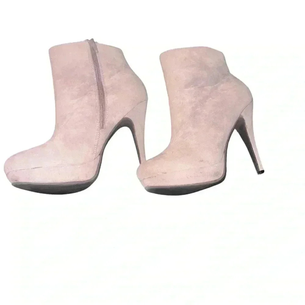 Top Moda Suede High Heel Ankle Boots